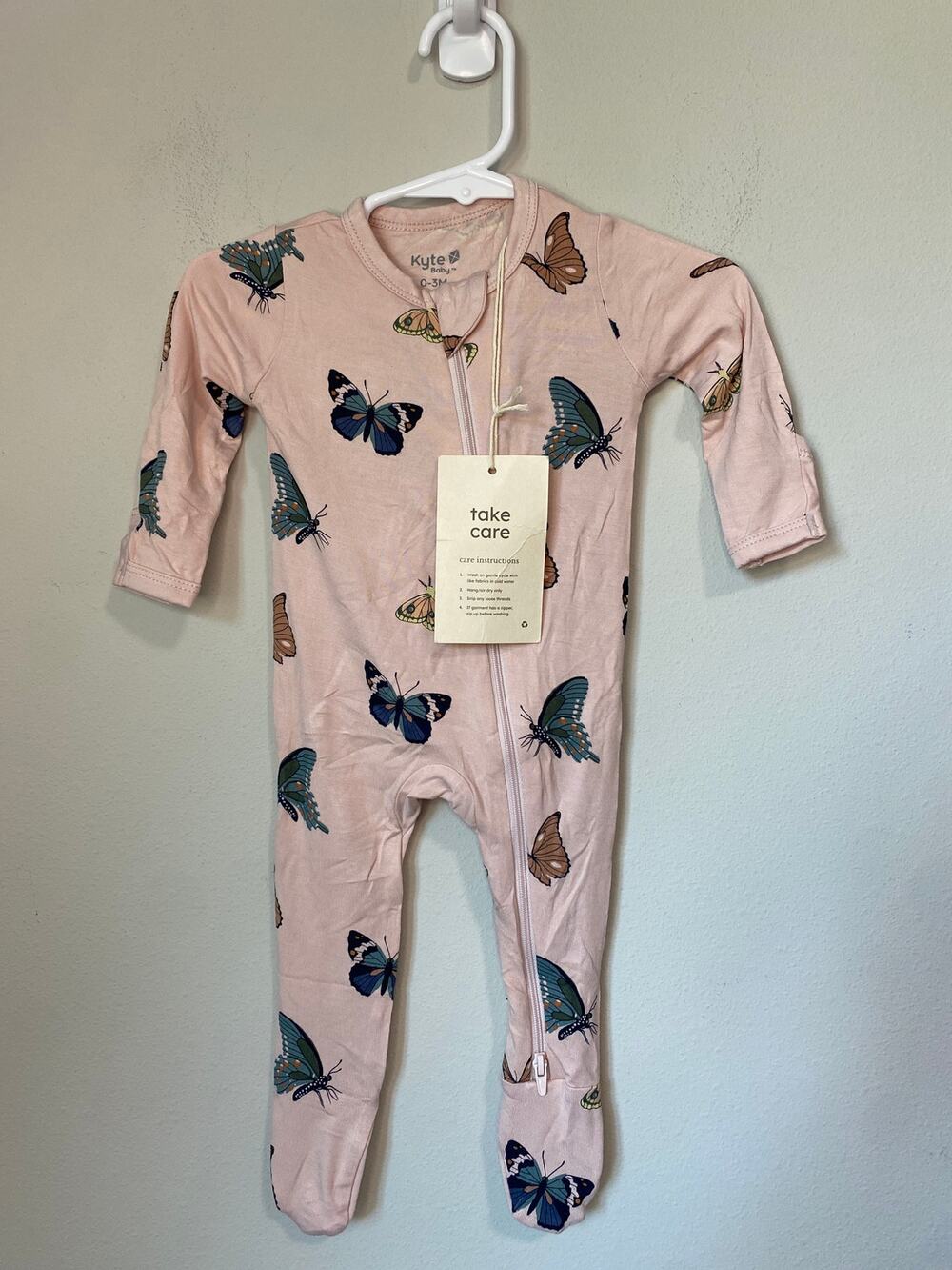 New Kyte Baby Butterfly One Piece Pajamas Size 0-3M